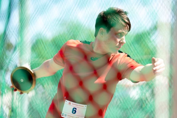 Inga Reschke (LG Bremen-Nord) beim Diskuswurf am 03.07.2022 waehrend den NLV+BLV Leichtathletik-Landesmeisterschaften im Jahnstadion in Goettingen (Tag 1)